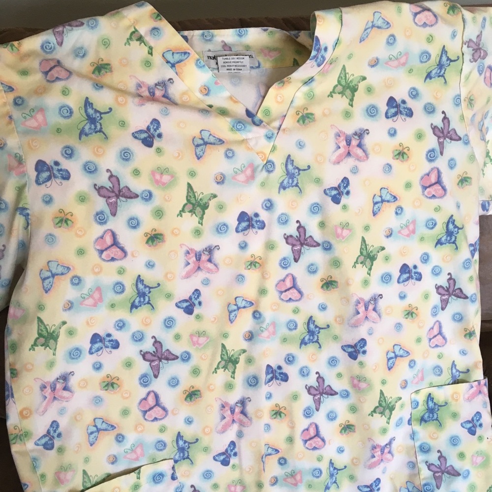 Butterfly scrub top